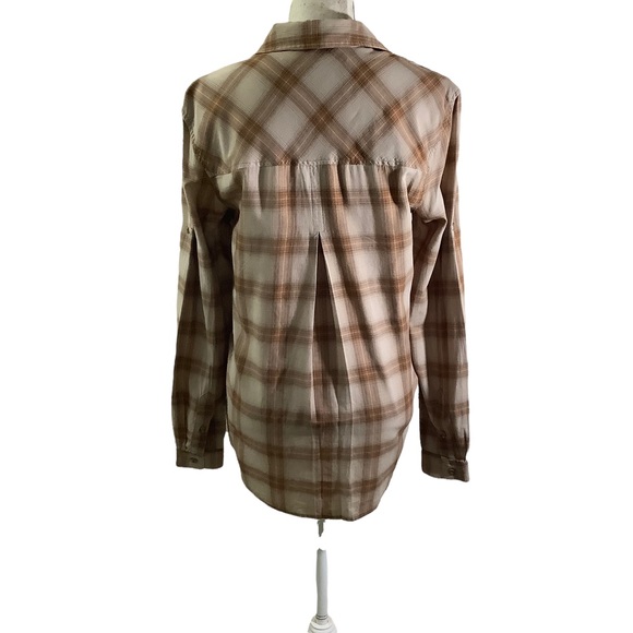 Bella Dahl Brown Plaid Button Down Shirts - Picture 3 of 7